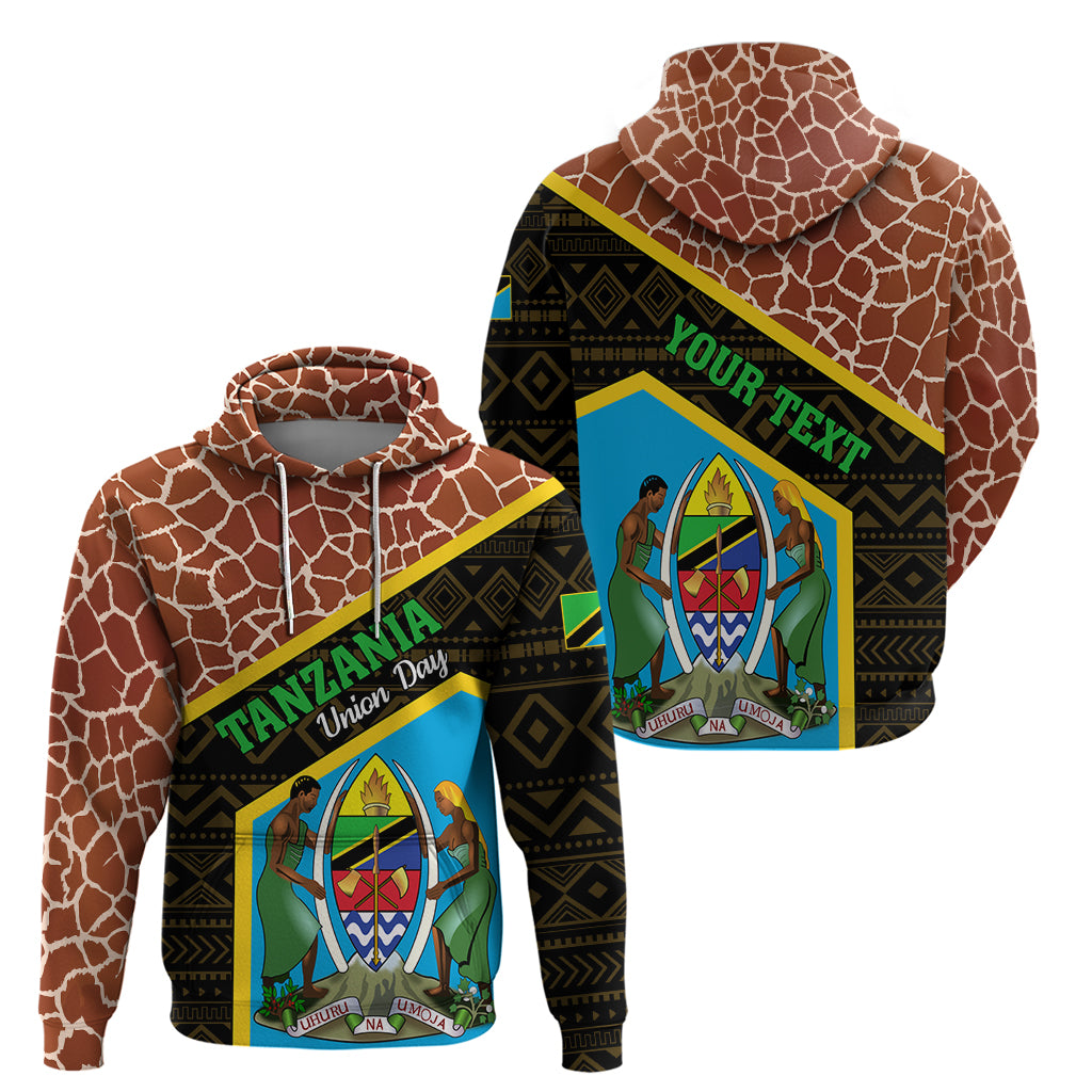Tanzania Union Day 2024 Hoodie Uhuru na Umoja Giraffe Pattern - Wonder Print Shop