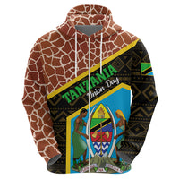 Tanzania Union Day 2024 Hoodie Uhuru na Umoja Giraffe Pattern - Wonder Print Shop