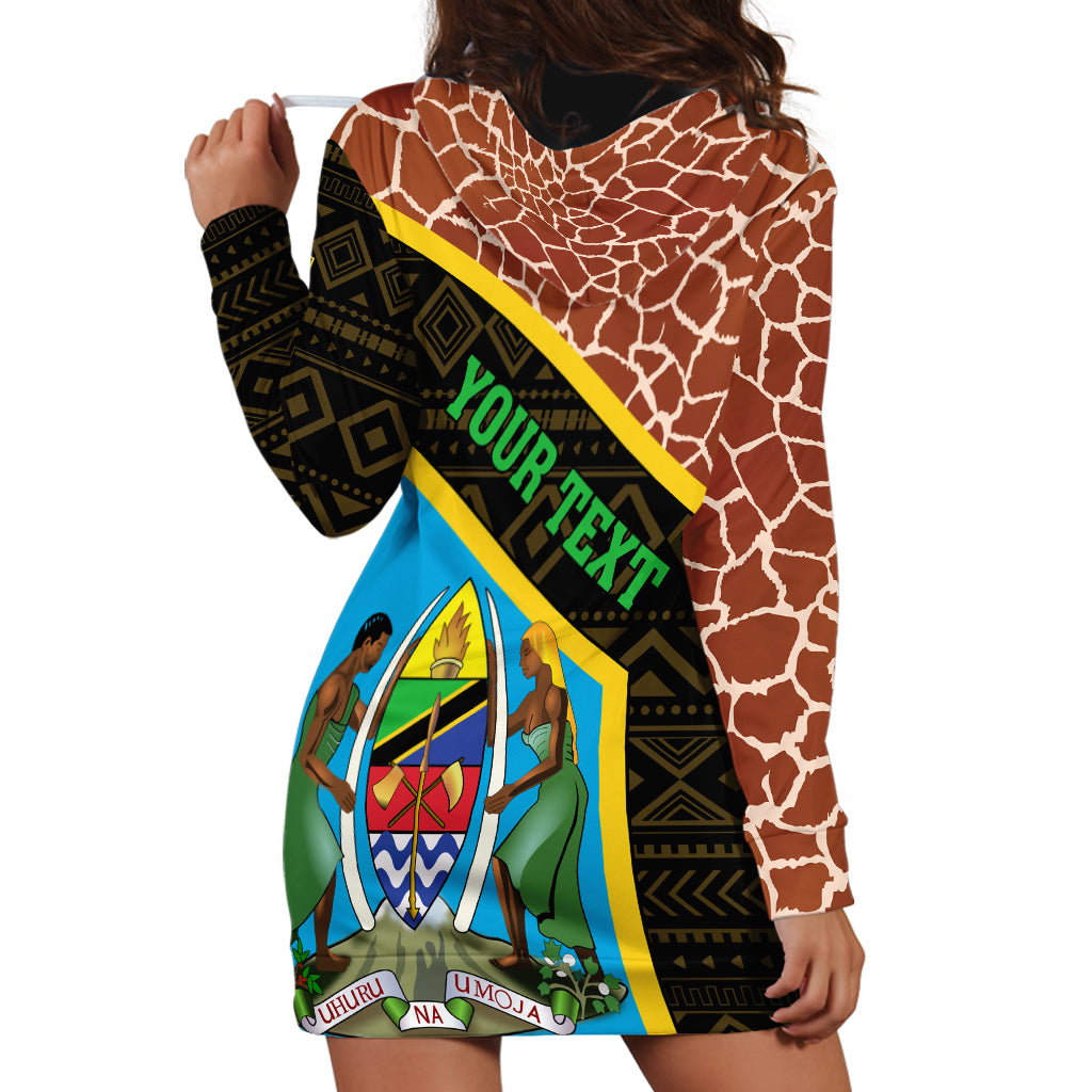 Tanzania Union Day 2024 Hoodie Dress Uhuru na Umoja Giraffe Pattern - Wonder Print Shop