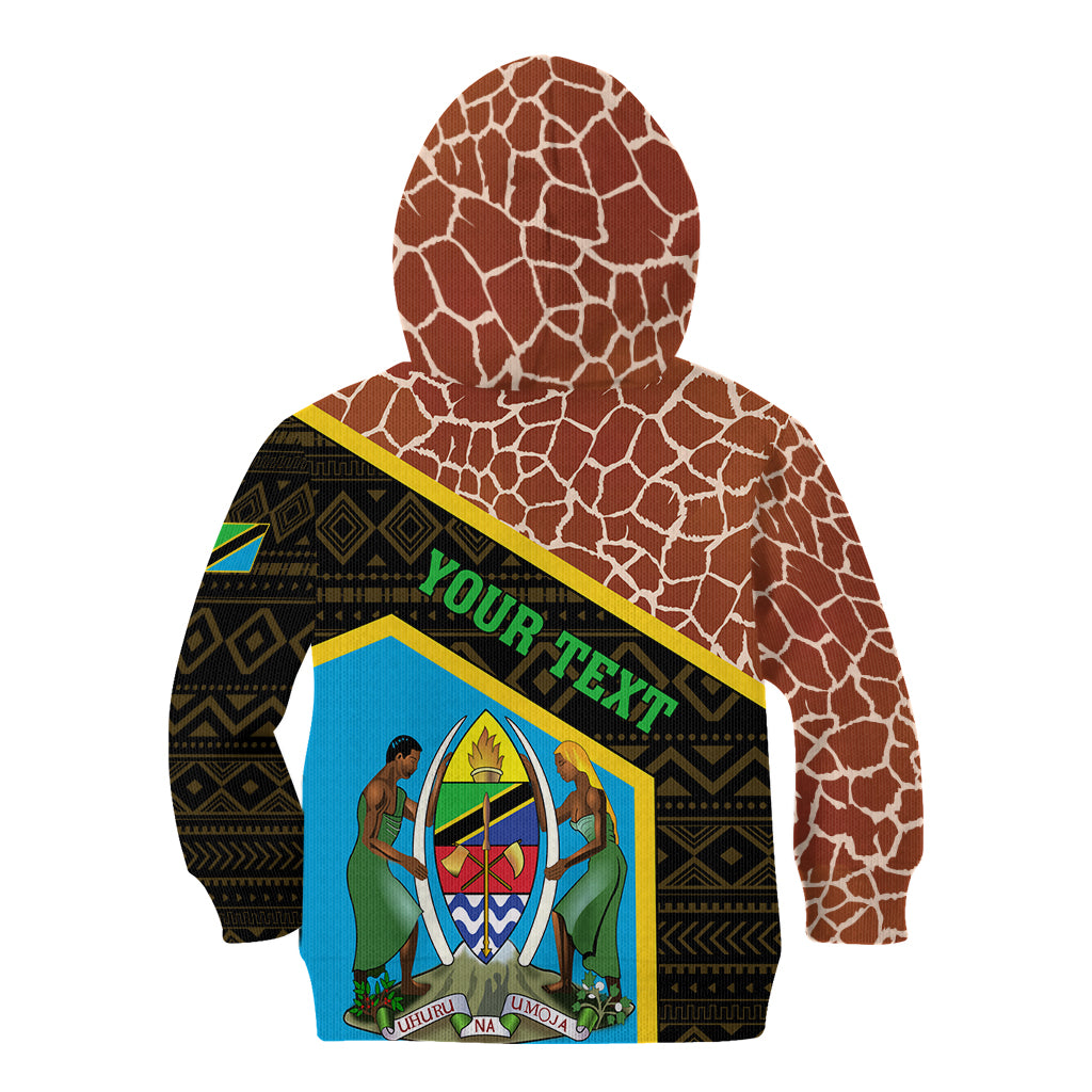 Tanzania Union Day 2024 Kid Hoodie Uhuru na Umoja Giraffe Pattern - Wonder Print Shop