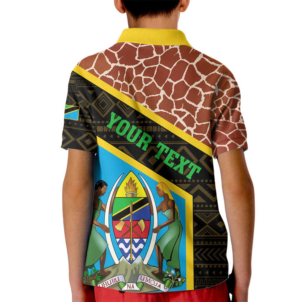 Tanzania Union Day 2024 Kid Polo Shirt Uhuru na Umoja Giraffe Pattern - Wonder Print Shop