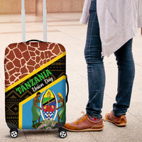 Tanzania Union Day 2024 Luggage Cover Uhuru na Umoja Giraffe Pattern - Wonder Print Shop