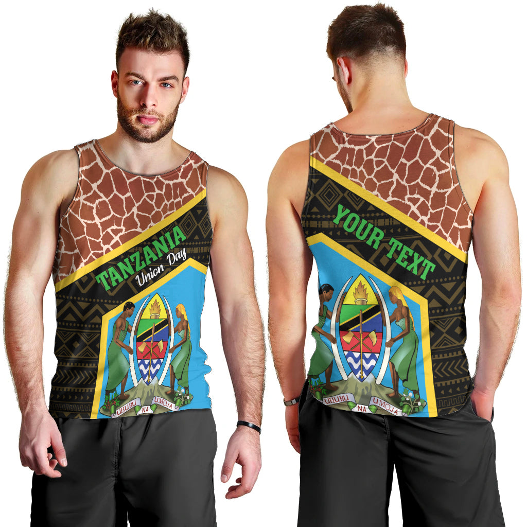 Tanzania Union Day 2024 Men Tank Top Uhuru na Umoja Giraffe Pattern - Wonder Print Shop