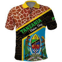Tanzania Union Day 2024 Polo Shirt Uhuru na Umoja Giraffe Pattern - Wonder Print Shop