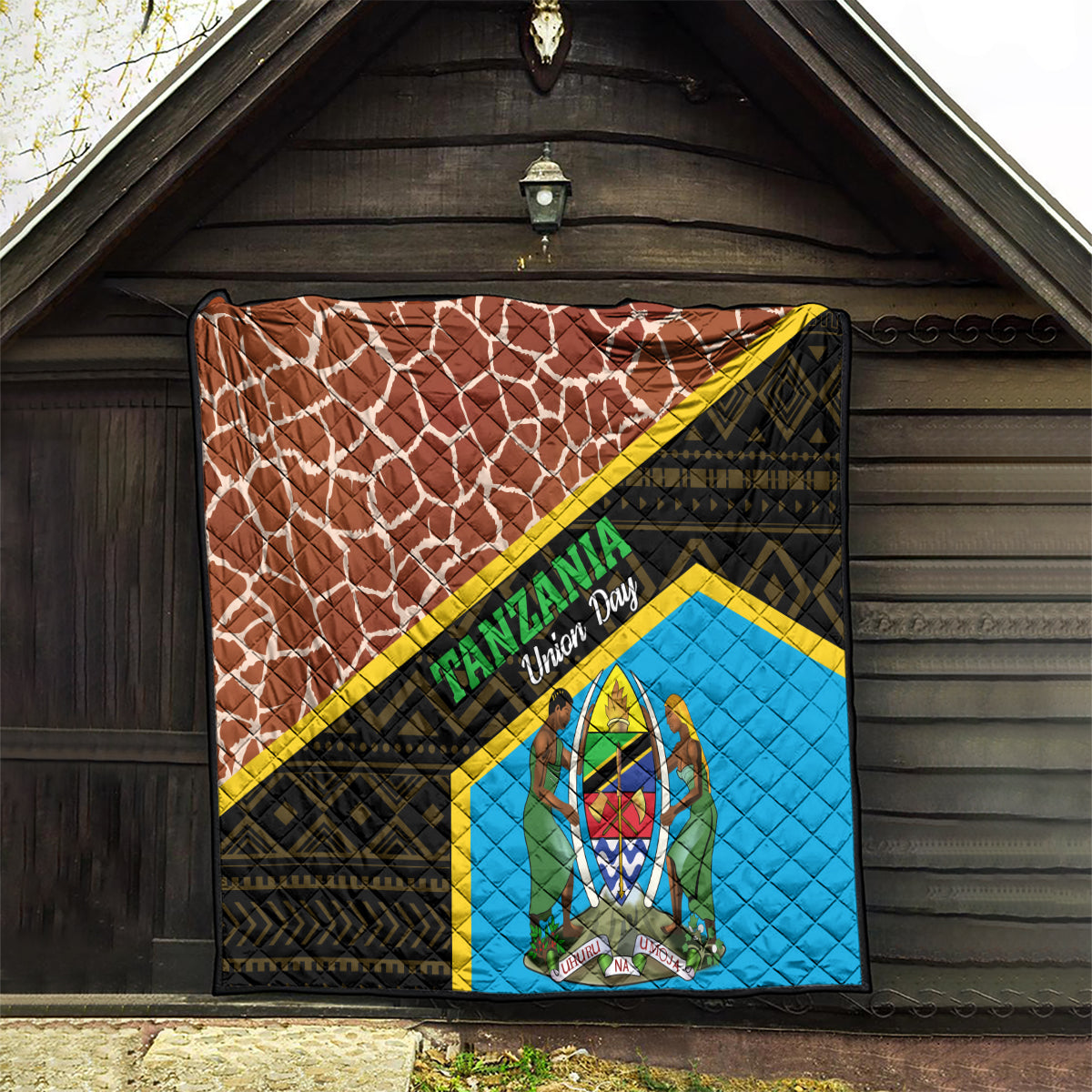 Tanzania Union Day 2024 Quilt Uhuru na Umoja Giraffe Pattern - Wonder Print Shop