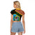 Tanzania Union Day 2024 Raglan Cropped T Shirt Uhuru na Umoja Giraffe Pattern - Wonder Print Shop