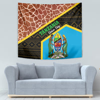 Tanzania Union Day 2024 Tapestry Uhuru na Umoja Giraffe Pattern - Wonder Print Shop