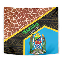 Tanzania Union Day 2024 Tapestry Uhuru na Umoja Giraffe Pattern - Wonder Print Shop