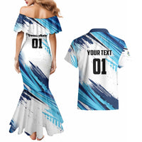 Uruguay Basketball Custom Couples Matching Mermaid Dress and Hawaiian Shirt Charruas Go Champion