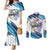 Uruguay Basketball Custom Couples Matching Mermaid Dress and Long Sleeve Button Shirt Charruas Go Champion