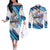 Uruguay Basketball Custom Couples Matching Off The Shoulder Long Sleeve Dress and Long Sleeve Button Shirt Charruas Go Champion
