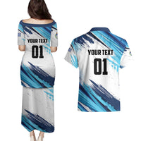 Uruguay Basketball Custom Couples Matching Puletasi and Hawaiian Shirt Charruas Go Champion