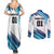 Uruguay Basketball Custom Couples Matching Summer Maxi Dress and Long Sleeve Button Shirt Charruas Go Champion
