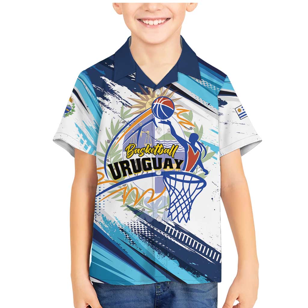 Uruguay Basketball Custom Family Matching Mermaid Dress and Hawaiian Shirt Charruas Go Champion