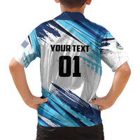 Uruguay Basketball Custom Family Matching Off Shoulder Short Dress and Hawaiian Shirt Charruas Go Champion