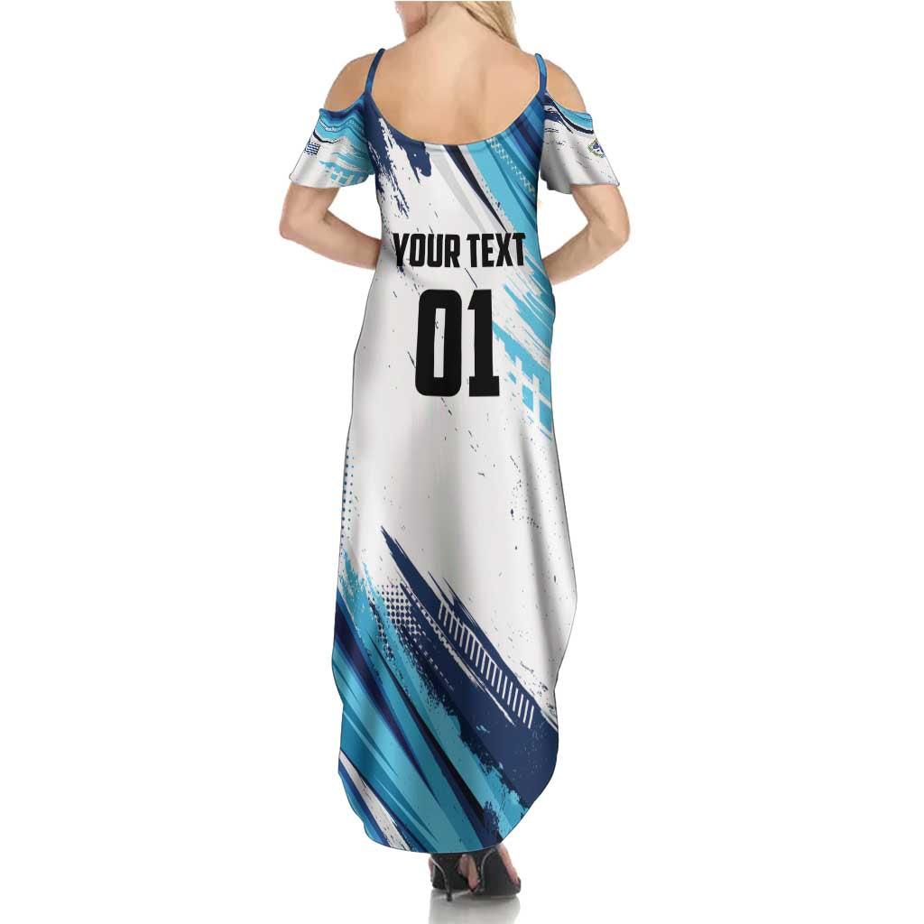 Uruguay Basketball Custom Family Matching Summer Maxi Dress and Hawaiian Shirt Charruas Go Champion