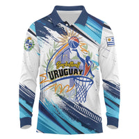Uruguay Basketball Custom Long Sleeve Polo Shirt Charruas Go Champion