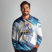 Uruguay Basketball Custom Long Sleeve Polo Shirt Charruas Go Champion