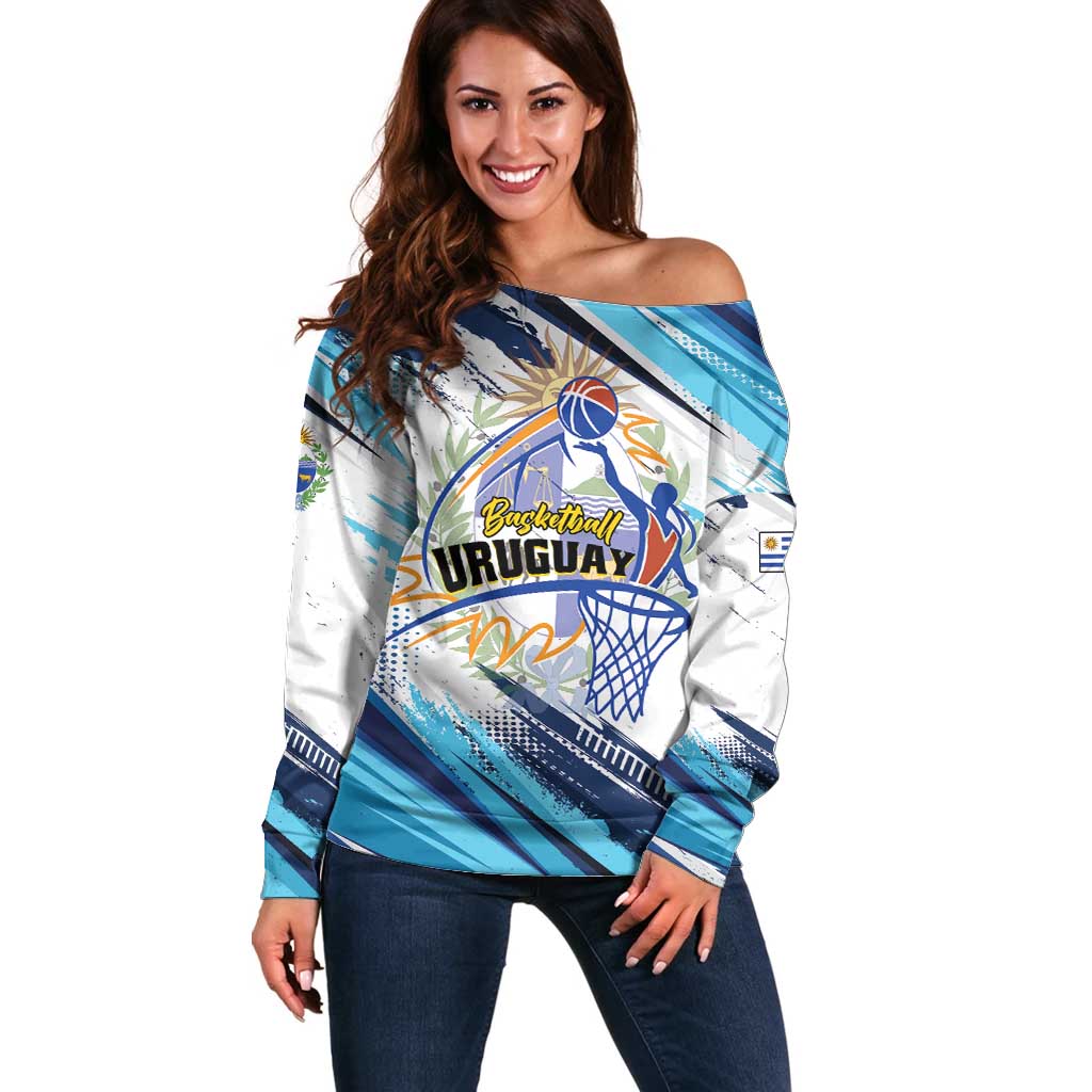 Uruguay Basketball Custom Off Shoulder Sweater Charruas Go Champion