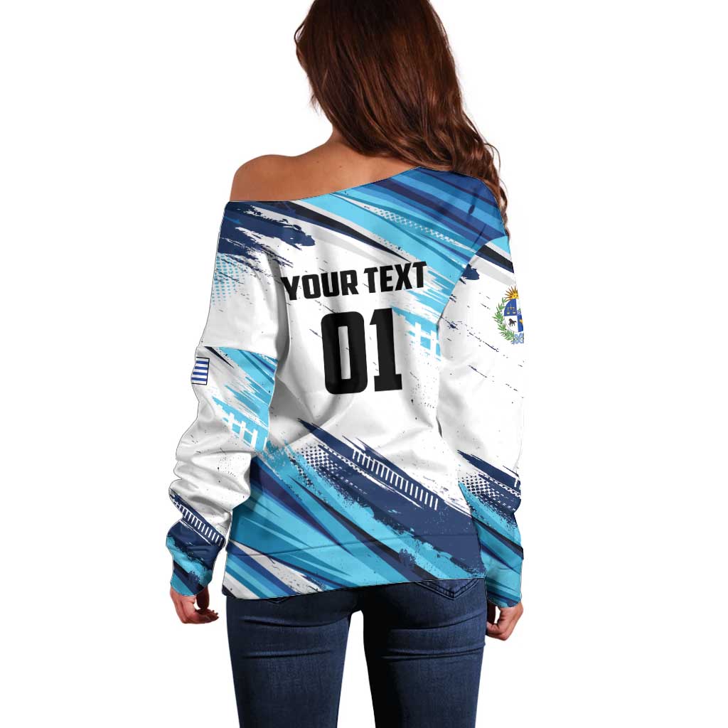 Uruguay Basketball Custom Off Shoulder Sweater Charruas Go Champion