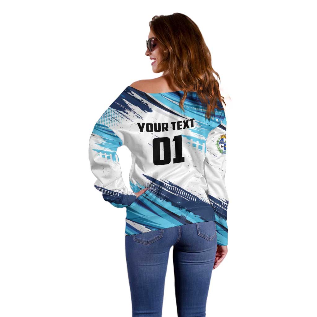 Uruguay Basketball Custom Off Shoulder Sweater Charruas Go Champion