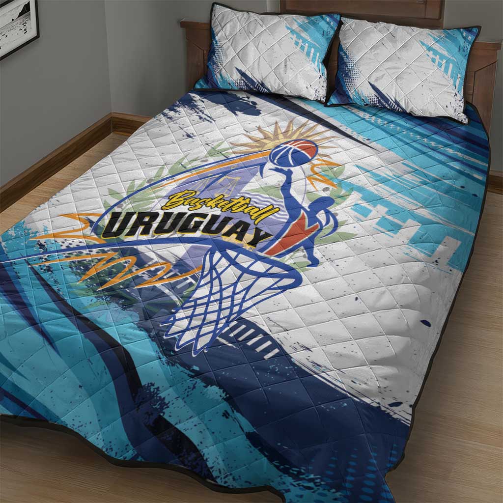 Uruguay Basketball Quilt Bed Set Charruas Go Champion