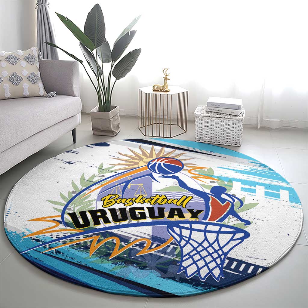 Uruguay Basketball Round Carpet Charruas Go Champion
