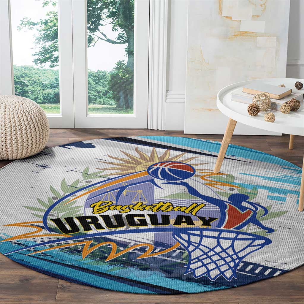 Uruguay Basketball Round Carpet Charruas Go Champion