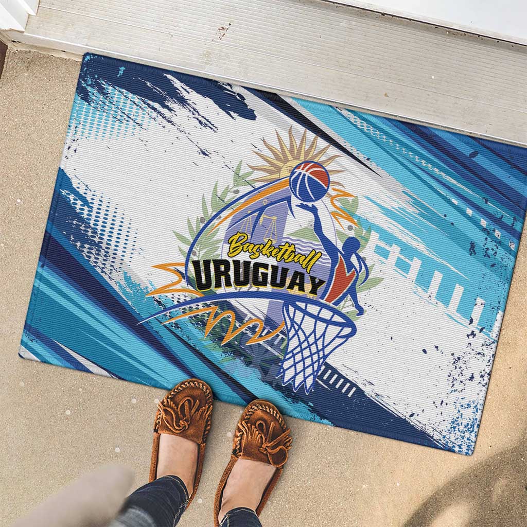 Uruguay Basketball Rubber Doormat Charruas Go Champion
