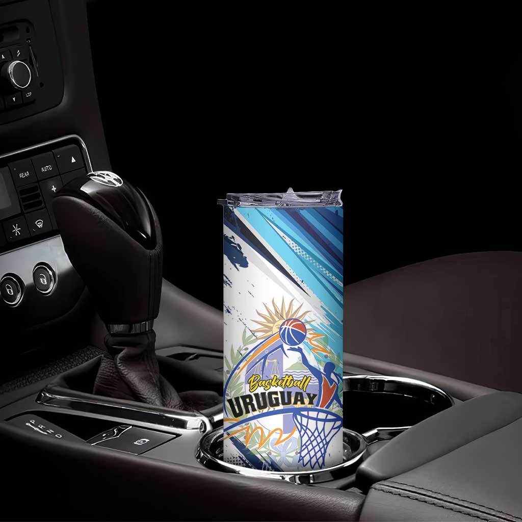 Uruguay Basketball Custom Skinny Tumbler Charruas Go Champion