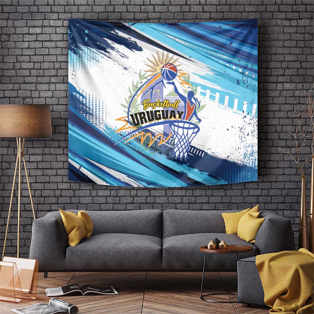 Uruguay Basketball Tapestry Charruas Go Champion