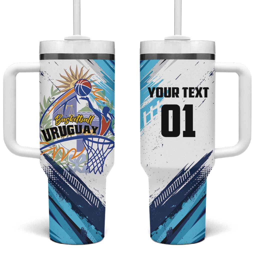 Uruguay Basketball Custom Tumbler With Handle Charruas Go Champion