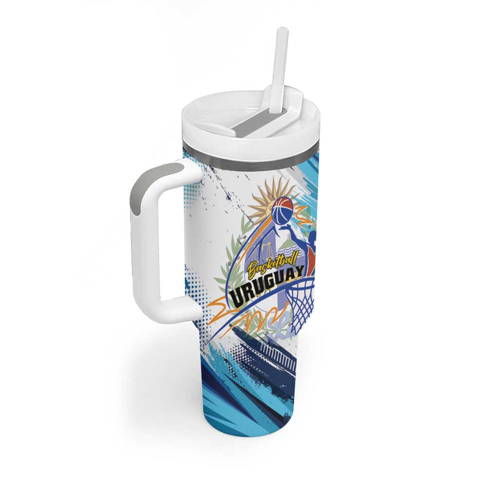 Uruguay Basketball Custom Tumbler With Handle Charruas Go Champion