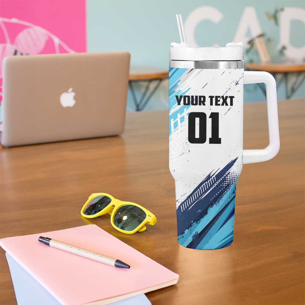 Uruguay Basketball Custom Tumbler With Handle Charruas Go Champion