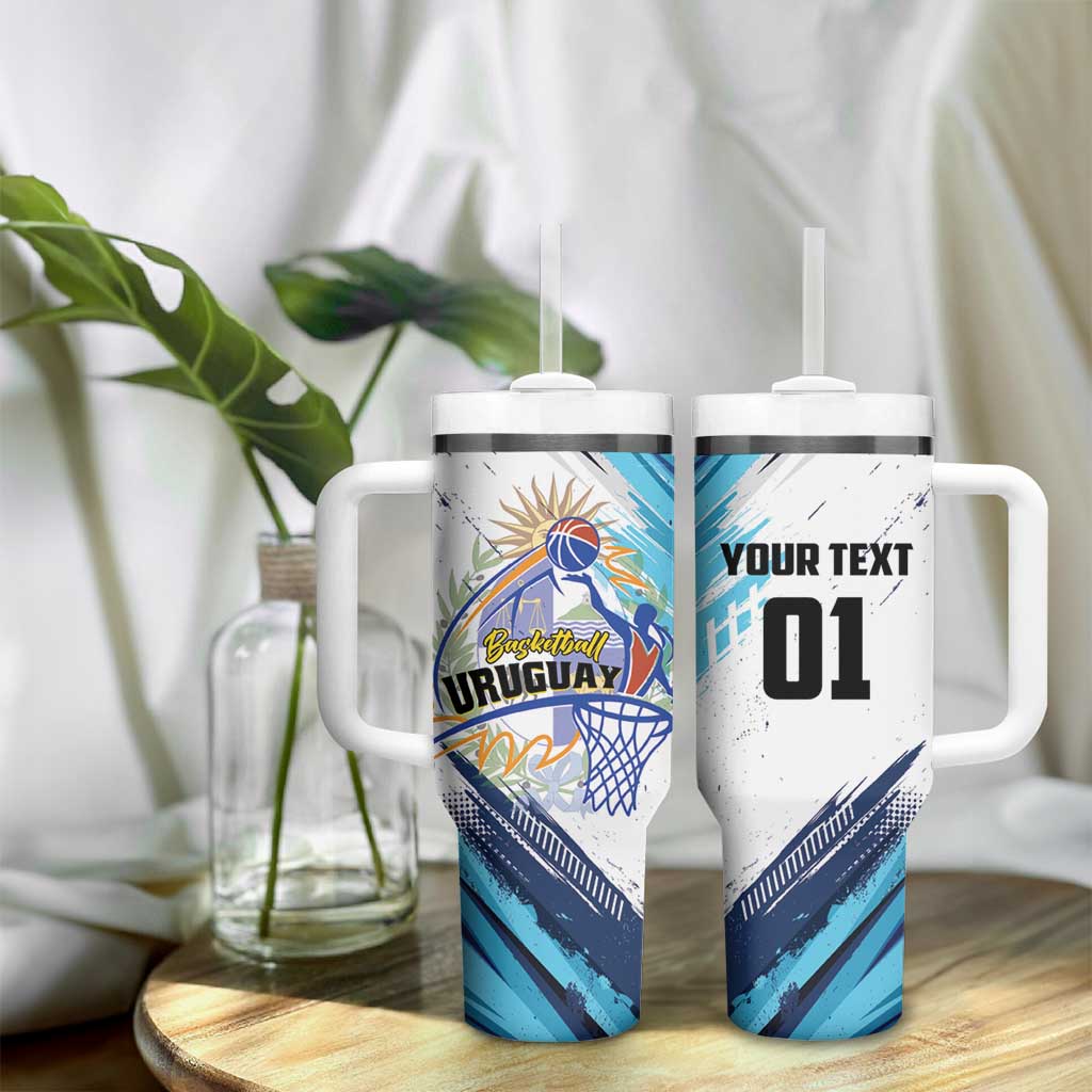 Uruguay Basketball Custom Tumbler With Handle Charruas Go Champion