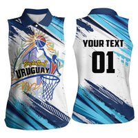 Uruguay Basketball Custom Women Sleeveless Polo Shirt Charruas Go Champion