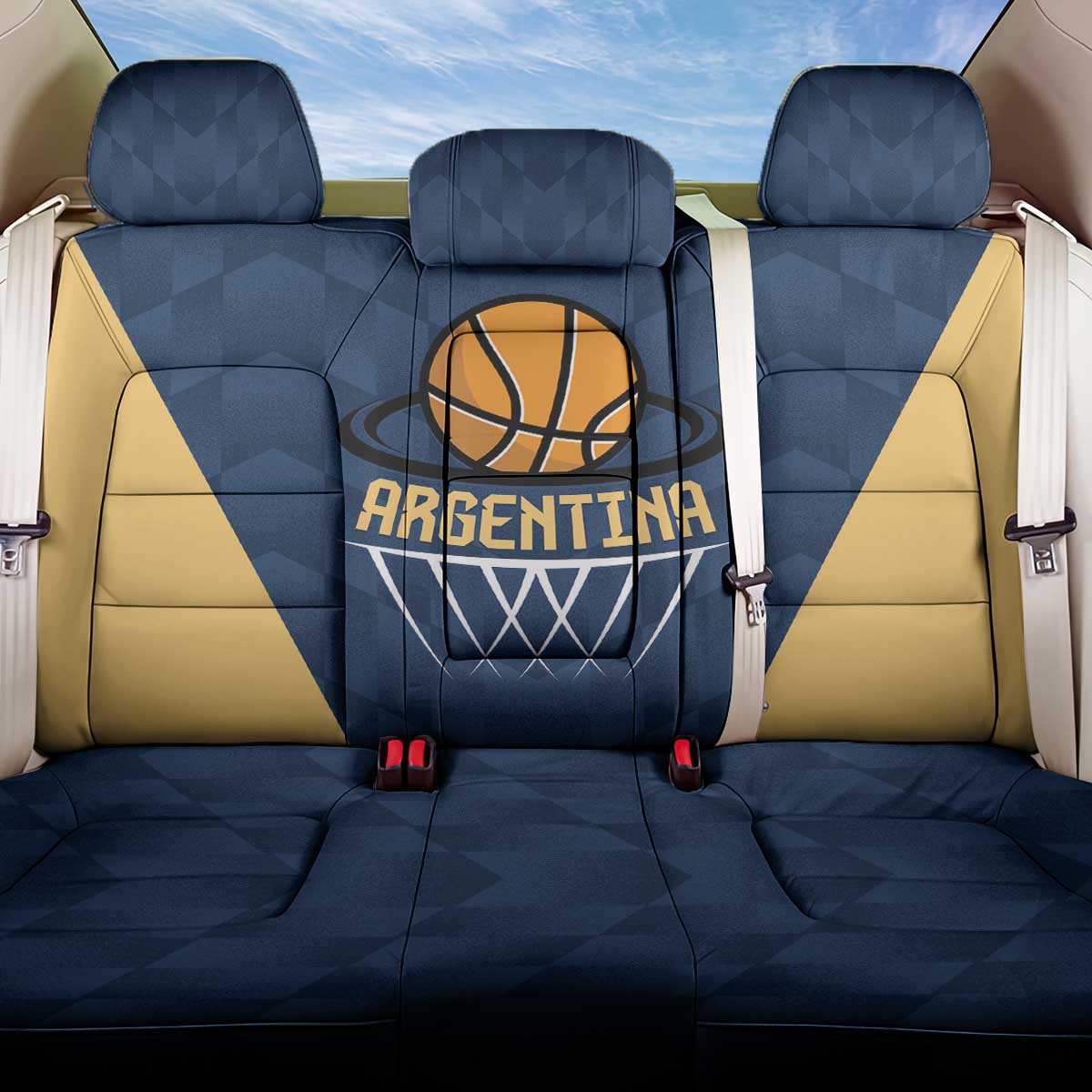 Argentina Basketball Back Car Seat Cover Go El Alma Argentina
