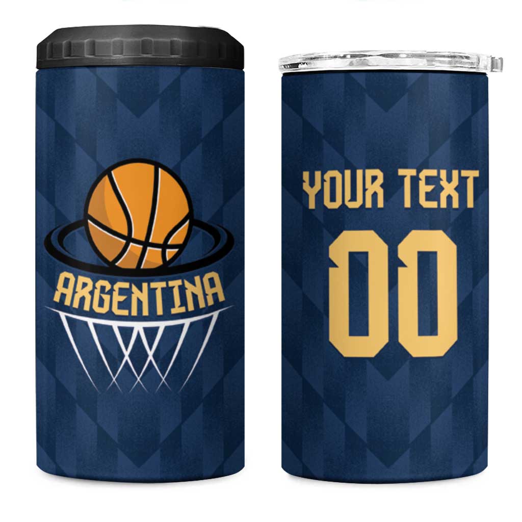 Argentina Basketball Custom 4 in 1 Can Cooler Tumbler Go El Alma Argentina