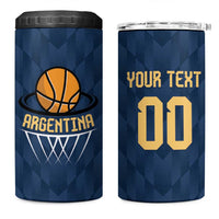 Argentina Basketball Custom 4 in 1 Can Cooler Tumbler Go El Alma Argentina