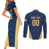 Argentina Basketball Custom Couples Matching Short Sleeve Bodycon Dress and Long Sleeve Button Shirt Go El Alma Argentina