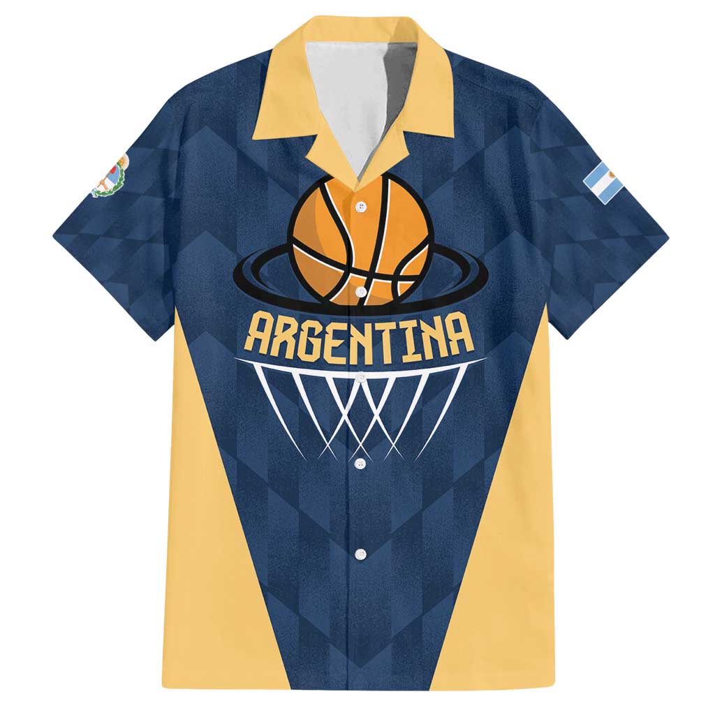 Argentina Basketball Custom Family Matching Off Shoulder Short Dress and Hawaiian Shirt Go El Alma Argentina