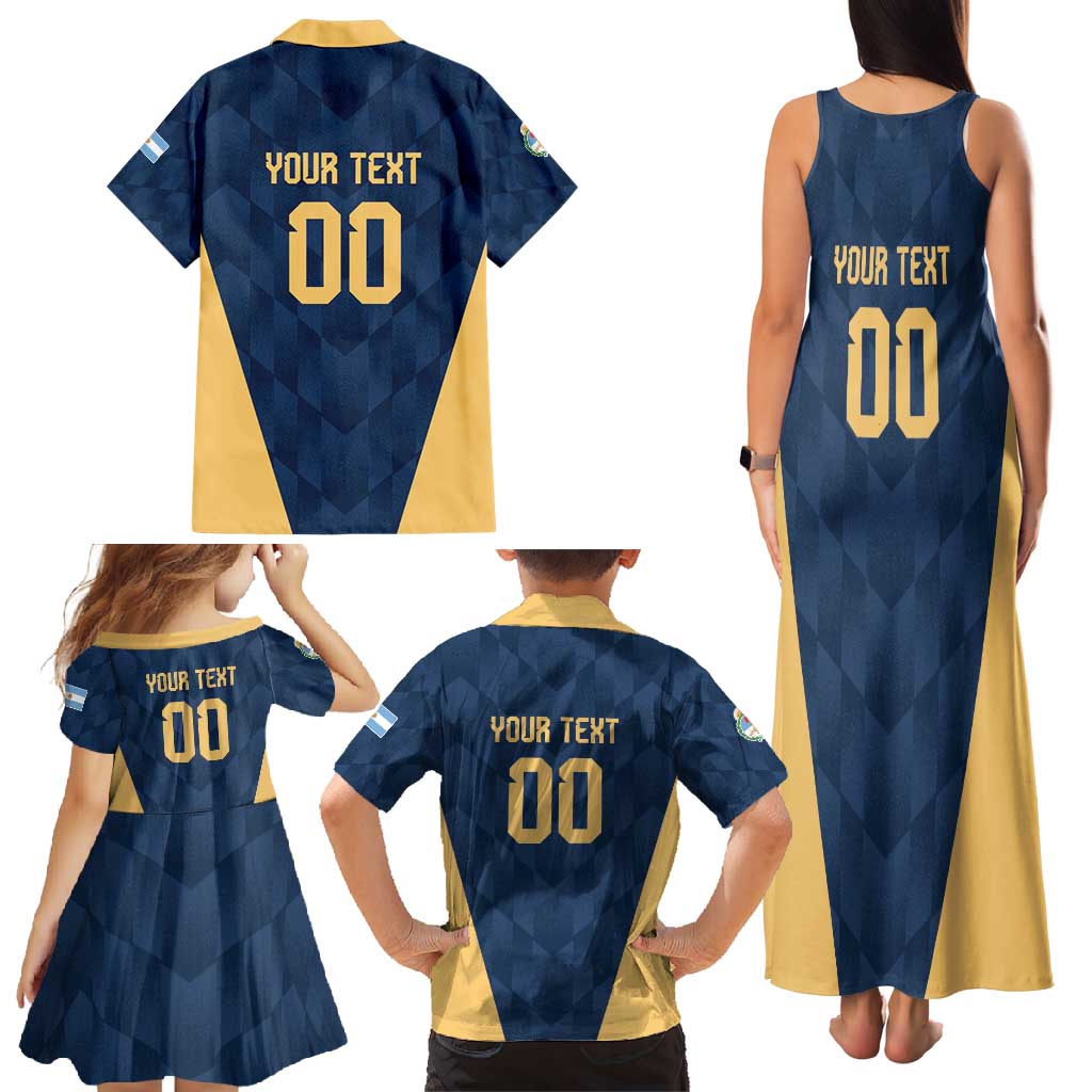 Argentina Basketball Custom Family Matching Tank Maxi Dress and Hawaiian Shirt Go El Alma Argentina
