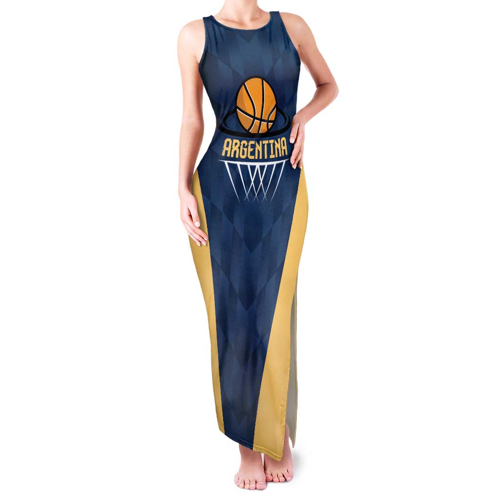 Argentina Basketball Custom Family Matching Tank Maxi Dress and Hawaiian Shirt Go El Alma Argentina