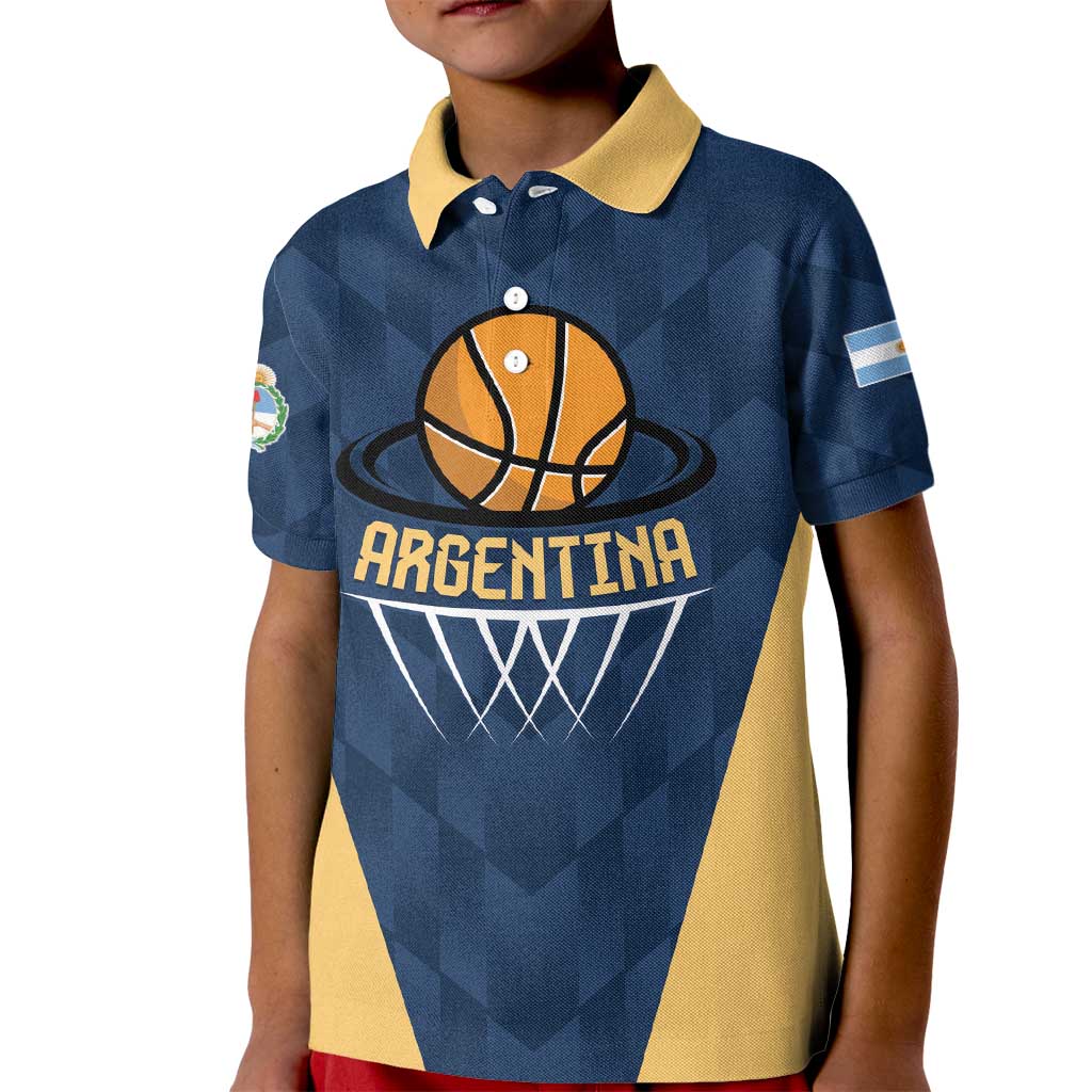 Argentina Basketball Custom Kid Polo Shirt Go El Alma Argentina
