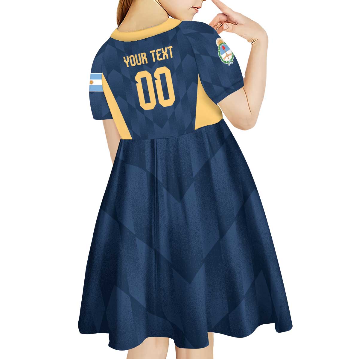 Argentina Basketball Custom Kid Short Sleeve Dress Go El Alma Argentina