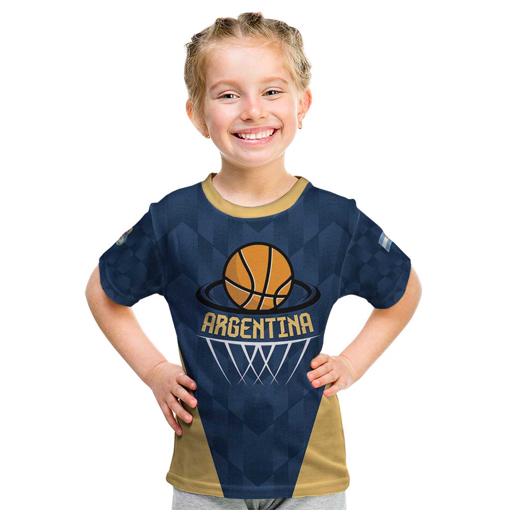 Argentina Basketball Custom Kid T Shirt Go El Alma Argentina