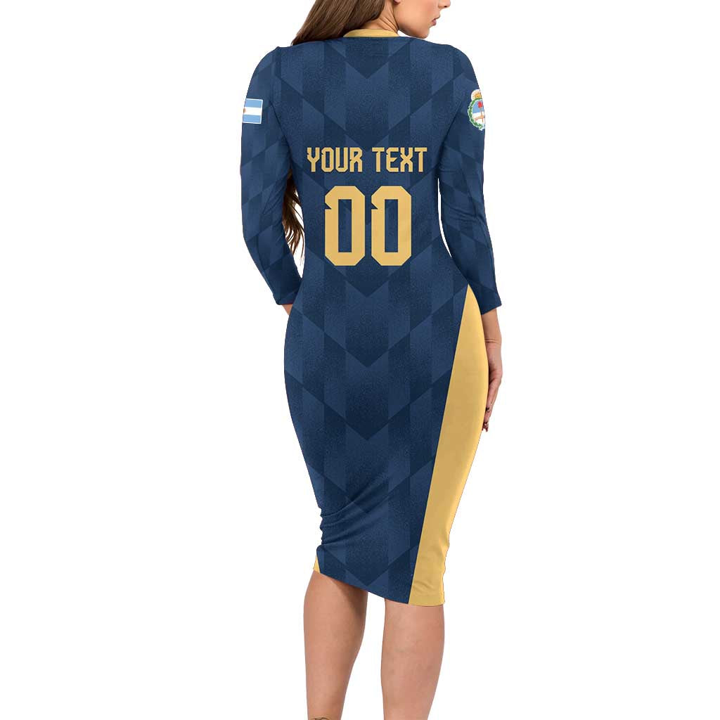 Argentina Basketball Custom Long Sleeve Bodycon Dress Go El Alma Argentina