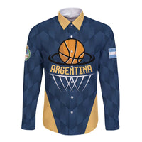 Argentina Basketball Custom Long Sleeve Button Shirt Go El Alma Argentina