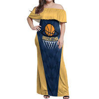 Argentina Basketball Custom Off Shoulder Maxi Dress Go El Alma Argentina