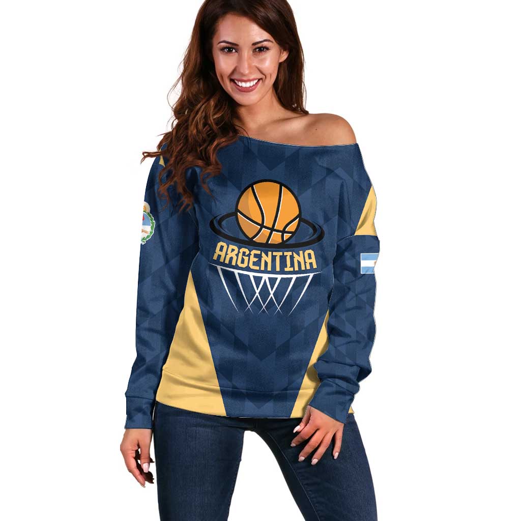 Argentina Basketball Custom Off Shoulder Sweater Go El Alma Argentina